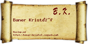 Baner Kristóf névjegykártya